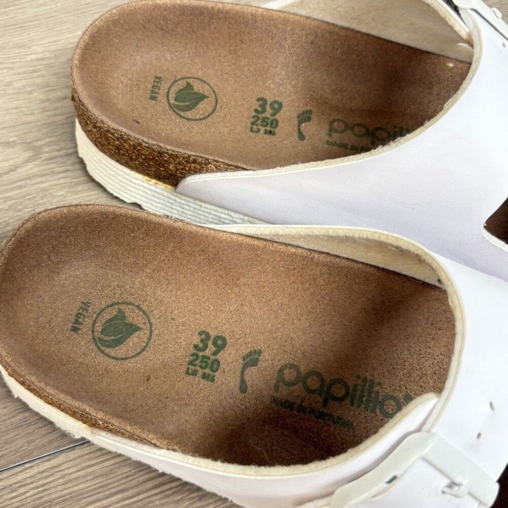 Birkenstock Papillio Arizona White Flex Platform Sandals Sz 39 US 8-8.5 Narrow - Picture 5 of 9